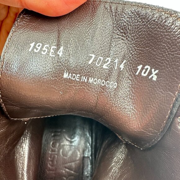 A. Testoni Men Size 10.5 Black Leather Plain Toe Lace Up Ankle Boot - Picture 10 of 13